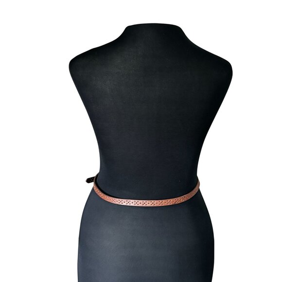 Mossimo Supply Co Brown Faux Leather Perforated Belt Small - Picture 3 of 8